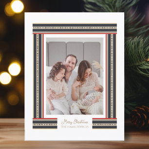 Simple Christmas Ribbon Border Holiday Card
