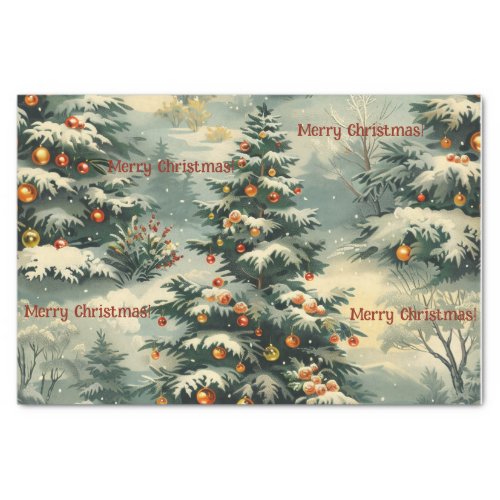 Simple Christmas Snow Capped Christmas Tree Tissue Paper