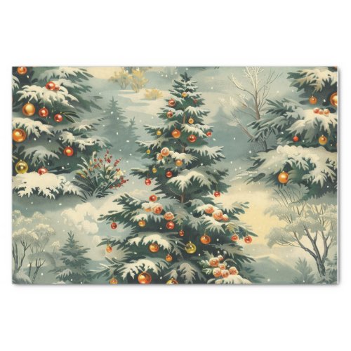 Simple Christmas Snow Capped Christmas Tree Tissue Paper