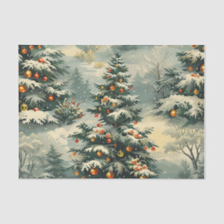 Simple Christmas Snow Capped Christmas Tree Tissue Paper