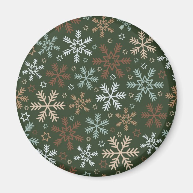 Simple Christmas Snowflakes Pattern | Magnet (Front)