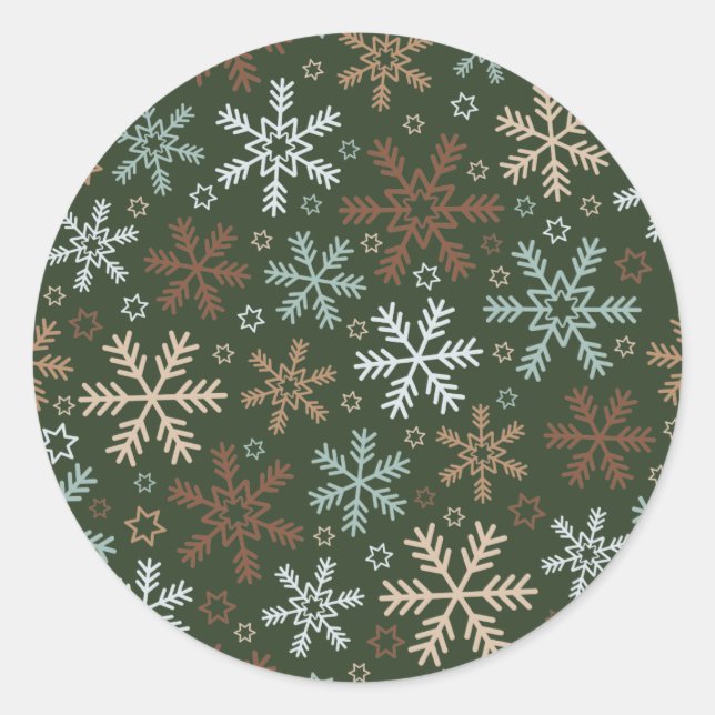 Simple Christmas Snowflakes Pattern | Sticker (Front)