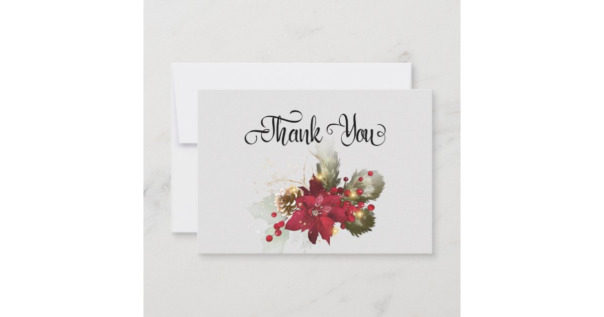 Simple Christmas Thank You Card Zazzle