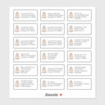 Simple Christmas Tree 18 Recipient Names Addresses Sticker