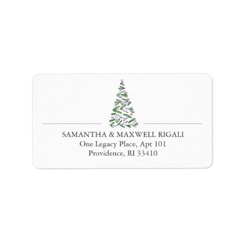 Simple Christmas Tree Address Labels