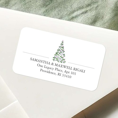 Simple Christmas Tree Address Labels