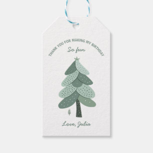 Simple Christmas tree Birthday  Gift Tags