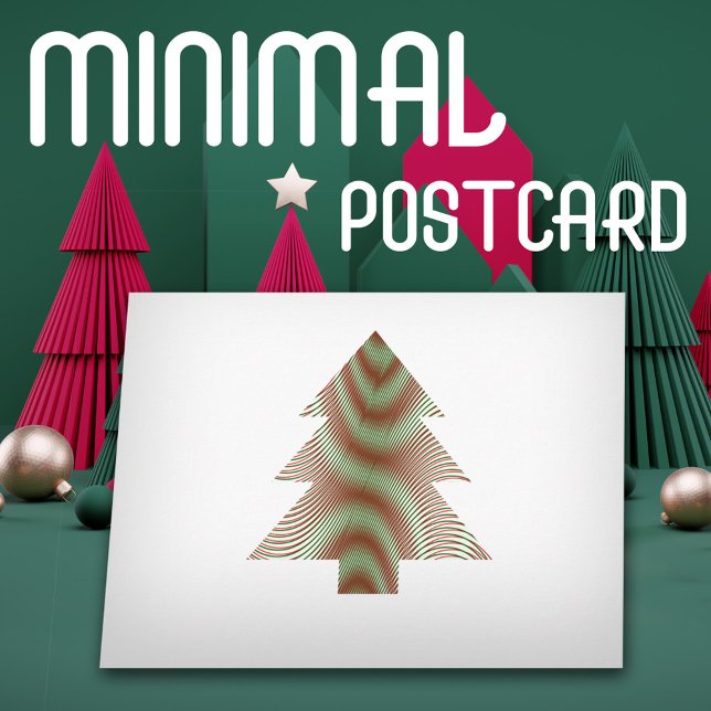 Simple Christmas Tree - Green Red White - Trippy Postcard (Creator Uploaded)