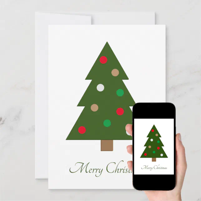 Simple Christmas Tree Holiday Card | Zazzle