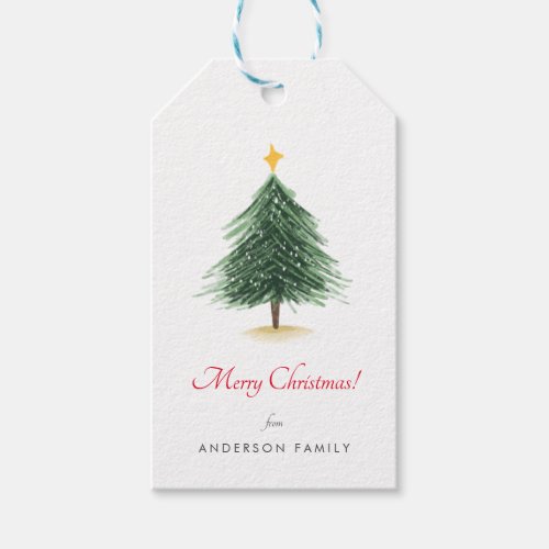 Simple Christmas Tree Holidays Gift Tags