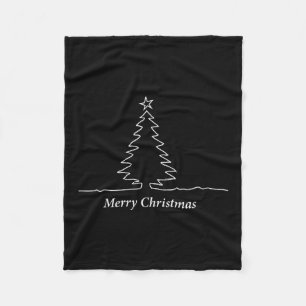 Simple Christmas Tree Men, Women, Kids, Family Mat Fleece Blanket