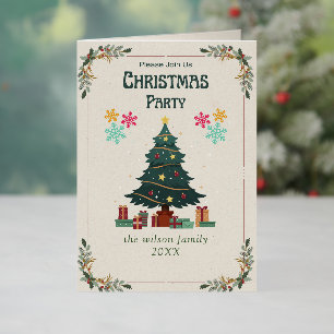 Simple Christmas Tree Party Non-Photo Holiday