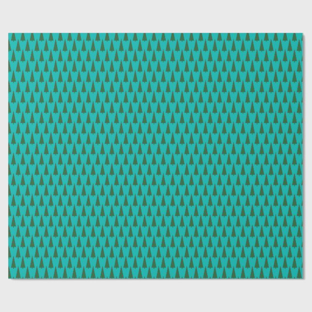 Simple Christmas Tree Pattern Wrapping Paper (Flat)
