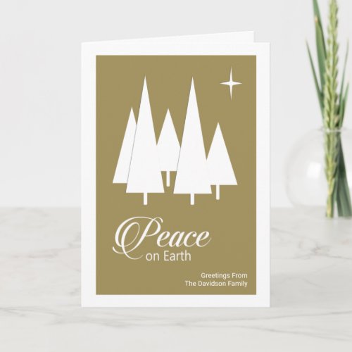 Simple Christmas Tree Peace On Earth Card