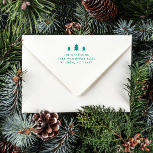 Simple Christmas Tree Return Address Self-inking Stamp