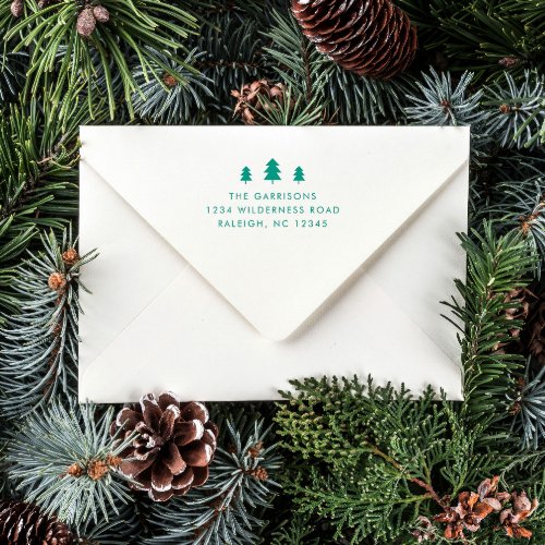 Simple Christmas Tree Return Address Self_inking Stamp