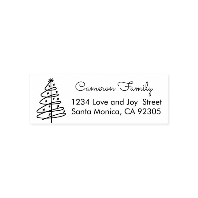 Simple Christmas Tree Return Address Self-inking Stamp (Design)