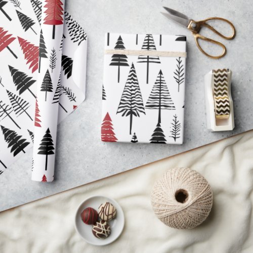 Simple Christmas Tree Wrapping Paper