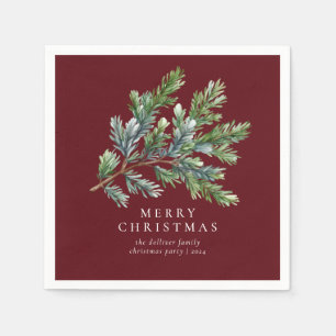 Simple Christmas Watercolor Floral Napkins