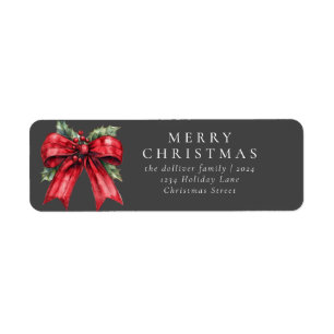 Simple Christmas Watercolor Ribbon Label