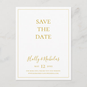 Simple Christmas   White Save The Date Postcard