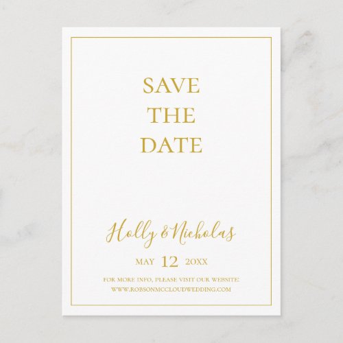 Simple Christmas  White Save The Date Postcard