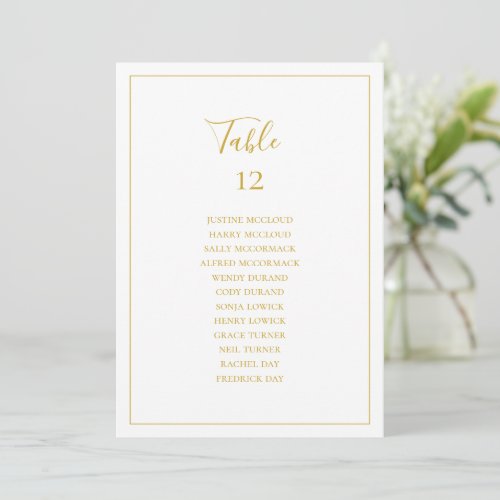 Simple Christmas White Table Number Seating Chart