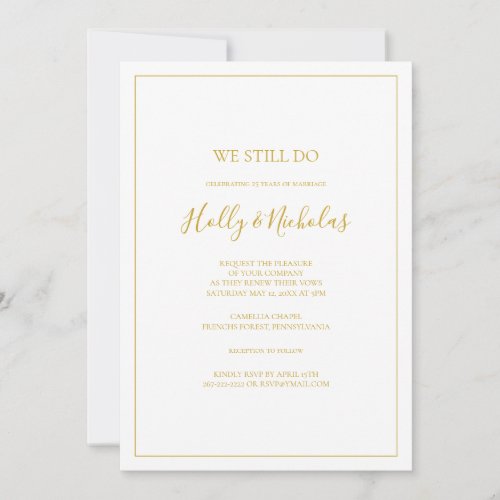 Simple Christmas  White We Still Do Vow Renewal Invitation