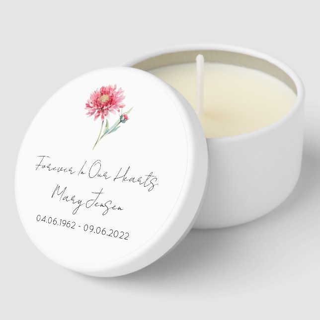 Simple Chrysanthemum Funeral Mini Candle Favors (Corner)
