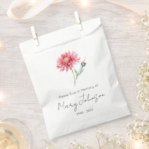 Simple Chrysanthemum Seed packet Funeral  Favor Bag