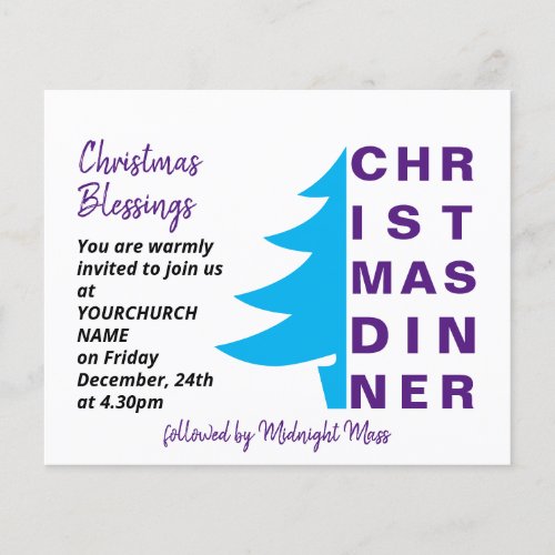 Simple Church Christmas Dinner Invitation Flyer