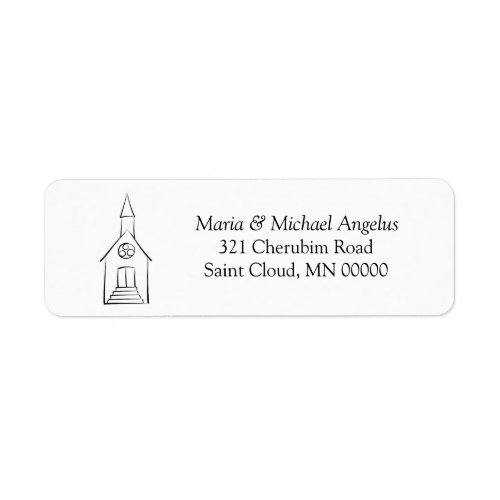 Simple Church Wedding Chapel Return Address Label