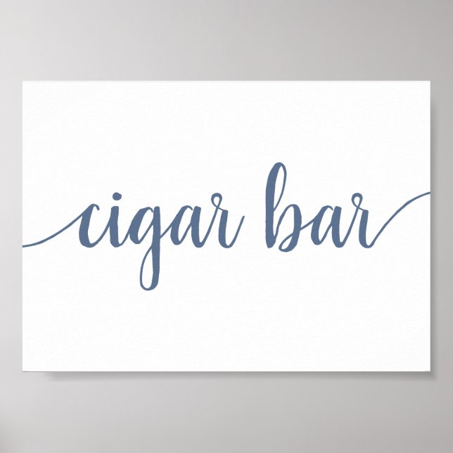 Simple Cigar Bar | Dusty Blue Any Event Sign (Front)