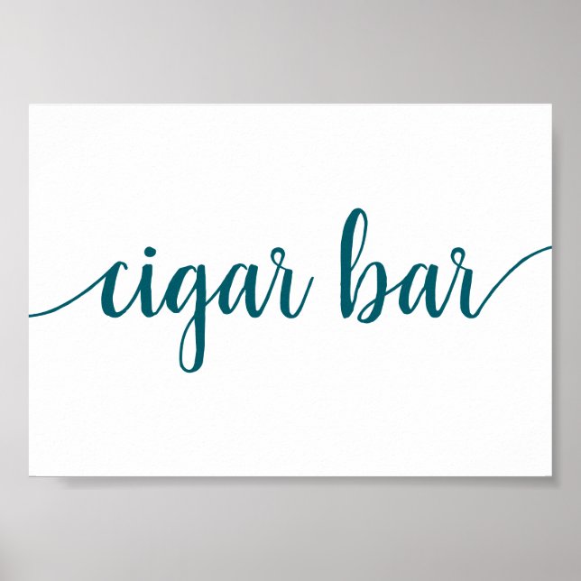 Simple Cigar Bar | Teal Aqua Any Event Sign (Front)