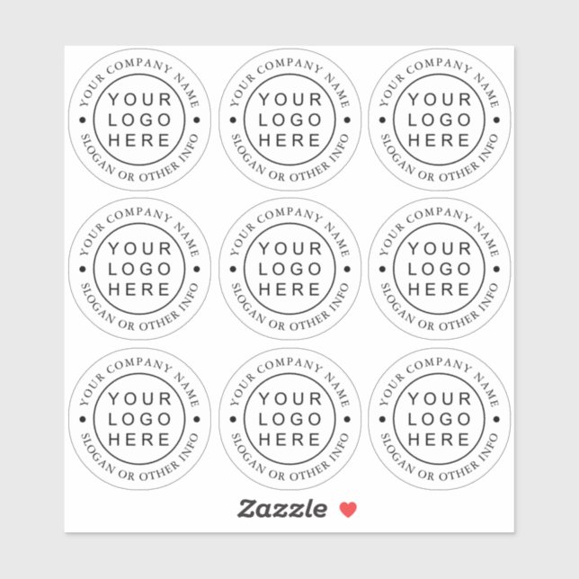 Simple Circle Business Logo Custom Clear Sticker (Sheet)