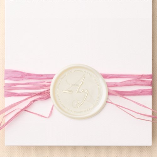 Simple Circle & Elegant Monogram Wedding Wax Seal Sticker