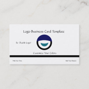 Simple Circle Face & Crescent - Circle Logo Business Card