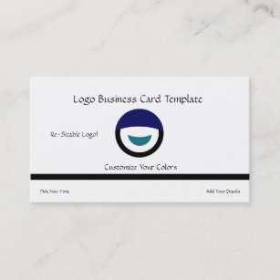 Simple Circle Face & Crescent - Circle Logo Business Card