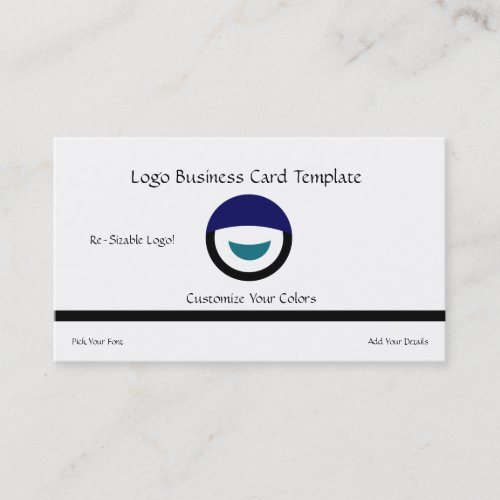 Simple Circle Face  Crescent _ Circle Logo Business Card