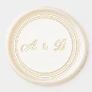 Simple Circle Frame & Couple Monograms Minimalist Wax Seal Sticker