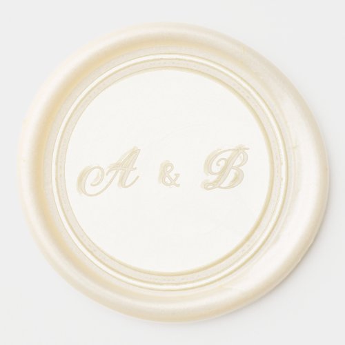 Simple Circle Frame  Couple Monograms Minimalist Wax Seal Sticker