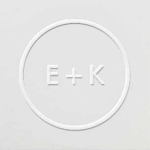 Simple Circle Monogram Bride Groom Initials Embosser