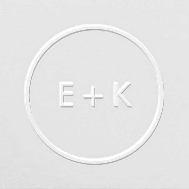 Simple Circle Monogram Bride Groom Initials Embosser (Design)