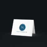 Simple Circle Monogram Dark Navy Blue Note Cards<br><div class="desc">This note card design features a simple circle with a monogram in dark navy blue Click the customize button if you would like to move/scale the images and further modify the text! Variations of this design, additional colors, as well as coordinating products are available in our shop, zazzle.com/store/doodlelulu. Contact us...</div>