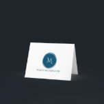 Simple Circle Monogram Dark Navy Blue Note Cards<br><div class="desc">This note card design features a simple circle with a monogram in dark navy blue Click the customize button if you would like to move/scale the images and further modify the text! Variations of this design, additional colors, as well as coordinating products are available in our shop, zazzle.com/store/doodlelulu. Contact us...</div>