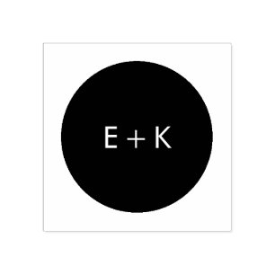Simple Circle Monogram Wooden Stamp