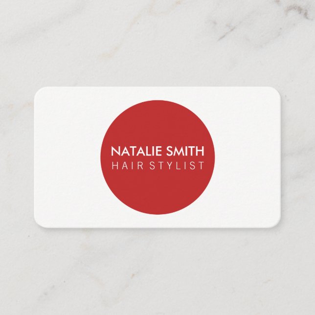 Simple Circle / (Orange / Red) Business Card (Front)