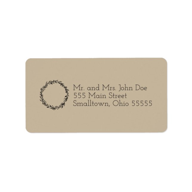 Simple Circle Wedding Return Address Label (Front)