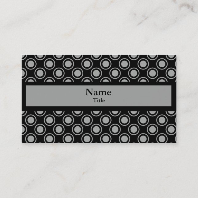 Simple Circles Business Card, Gray Card (Front)