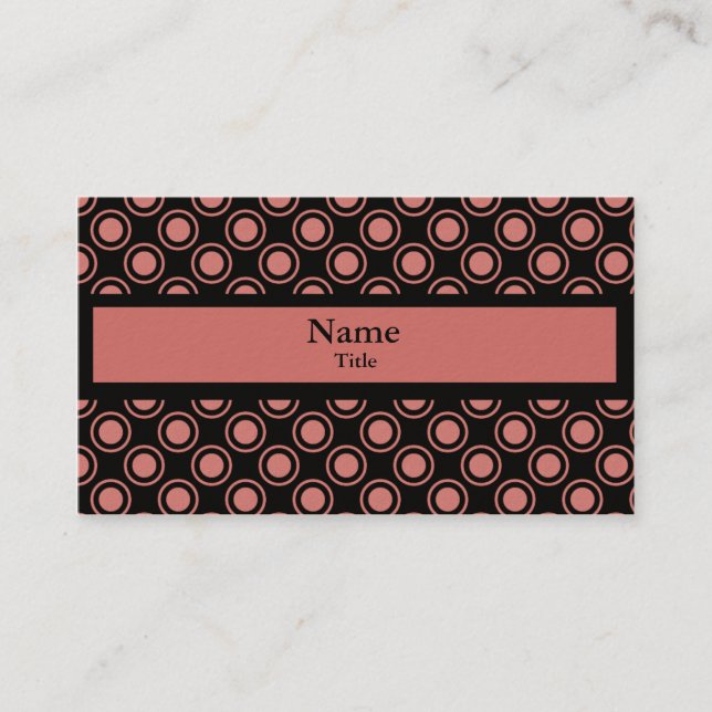 Simple Circles Business Card, Light Pink Card (Front)